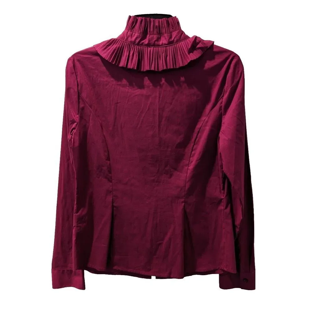 Renuar Berry Ruffle Trim Blouse Women's Size 6‎ - Picture 4 of 7